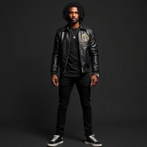 Mic Master is a tall and lean Nigerian male figure, with a confi...