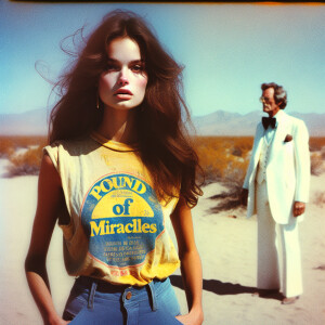 color film photograph from the early seventies of a gorgeous bru...