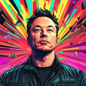 Elon Musk in GTA art style — — in the style of a Grand Theft Au...
