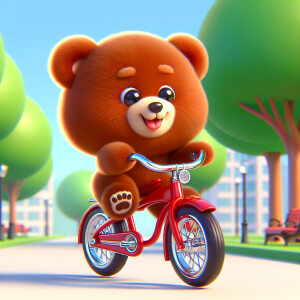 a bear riding a bike