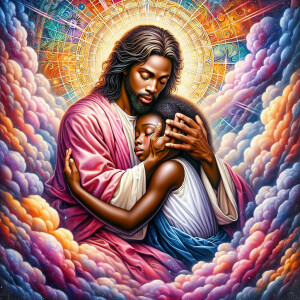 Ensure that the image distinctly represents both Jesus Christ an...