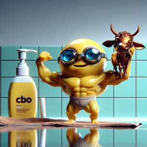 minion from Despicable Me bodybuilder in swimming trunks in bath...