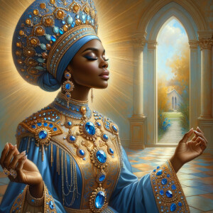 Create an illustration that embodies spirituality and a deep con...