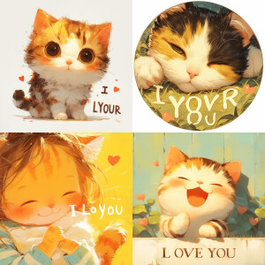 Picture of cat with text I LOVE YOU