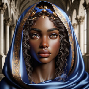 A hyper-realistic image of an African-American Jesus Christ, ser...