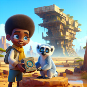 A boy and a blue-furred lemur have found an ancient artifact. In...