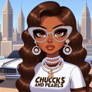 Create an image of Betty Boop look like reimagined with brown sk...