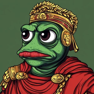 Pepe with pumped-up lips of a bright red color in carton style...