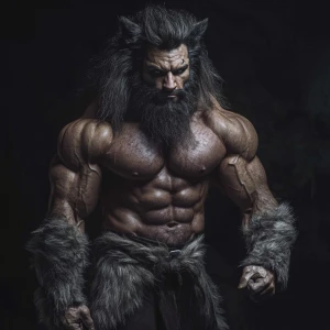 Lycan hairymuscles showing off full body view