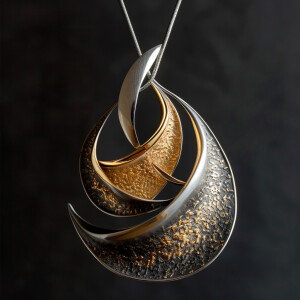 Design a breathtaking pendant that seamlessly combines silver an...