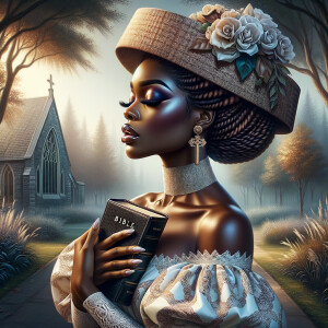 Render an airbrush oil painting of an African American woman wit...