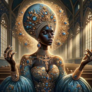 Create an illustration that embodies spirituality and a deep con...