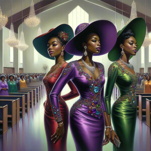 In a modern church setting, enhance the color vibrancy subtly. F...