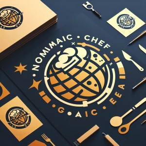 "Create a modern, eye-catching logo for ‘Nomadic Chef,’ an AI-dr...