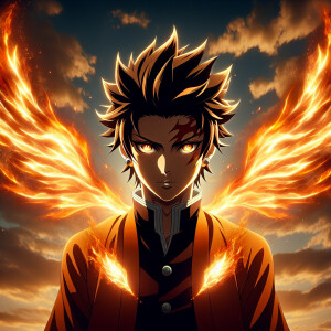 Goku with fire wings