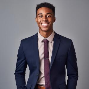 A man wearing a suit - Smiling - The Suit Color is random - The...