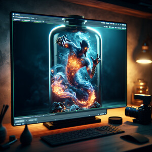 A genie trapped in a bottle 8k resolution, dslr, film grain, Fuj...