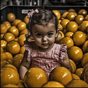 Yellow balls and pink dolls —sref 4