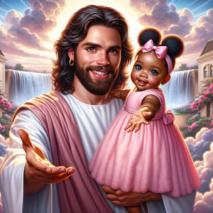 Create a 3D realistic artwork featuring the phrase 'Jesus Saves'...