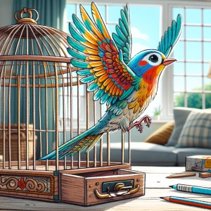 a bird fly out of a cage