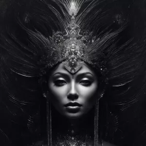 A luminous, ethereal tech-savvy fairy deity, its digital wings s...