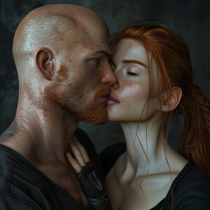 Photorealistic image. High resolution. Light ginger haired femal...