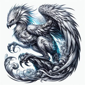 Create a hyper-realistic digital painting of a harpy exuding bot...