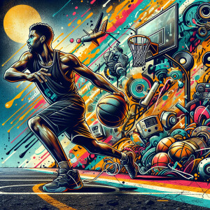 "Design a high-energy music playlist cover that embodies the spi...