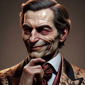 Create a hyper-realistic image of a man personifying extreme cor...