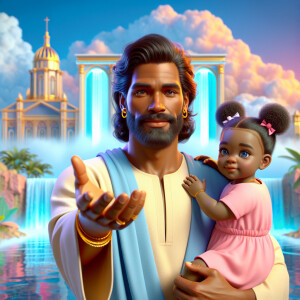 Create a 3D realistic artwork featuring the phrase 'Jesus Saves'...