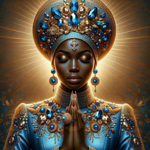 Create an illustration that embodies spirituality and a deep con...