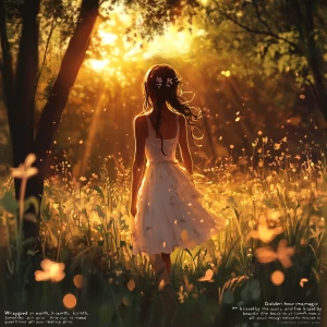 Suggestion:
“Golden hour magic ✨ Wrapped in warmth, kissed by t...