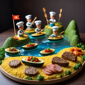 Eine kreative Miniaturlandschaft, die eine marokkanische Szeneri...