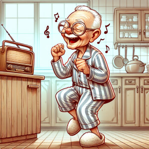 funny and crazy caricature of a 95 year old american grandpa, we...