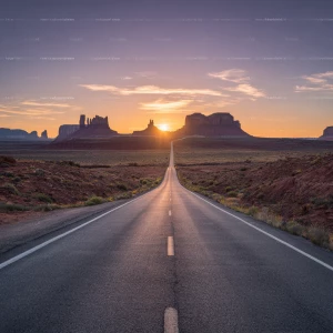 "A photorealistic vertical landscape photograph of a long, strai...