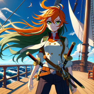 The daughter of Rangiku Matsumoto from Bleach and Roronoa Zoro f...