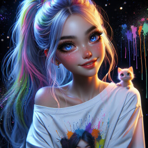 (solid background), ((multiple thick acrylic pigment vivid color...