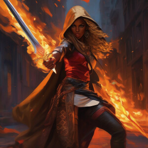 Create a dynamic and captivating scene featuring a fierce Eritre...