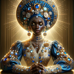 Create an illustration that embodies spirituality and a deep con...