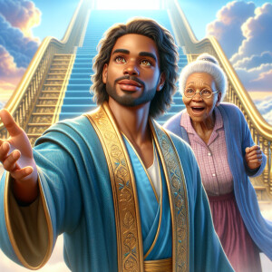 Create a 3-D Realistic image of a handsome African-American Jesu...