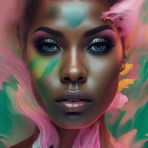 Create an abstract illustration using a soothing color palette o...