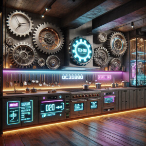 Industrial Cyberpunk kitchen