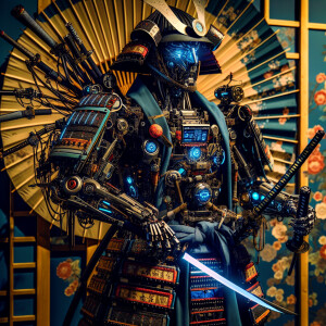 Cyborg's samurais, HDR, masterpiece, ultra-detailed, ultra-real...