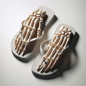 Capture a high-resolution, top-down image of skeleton bone hand...