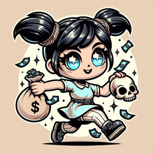 Design a highly detailed logo for a t-shirt brand, featuring an...