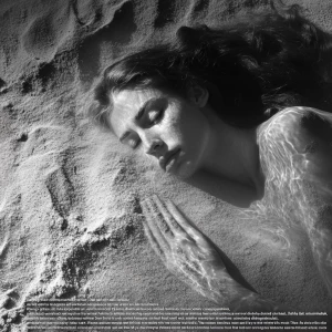 2️⃣ “Something Lurks”
“A surreal black and white horror composit...