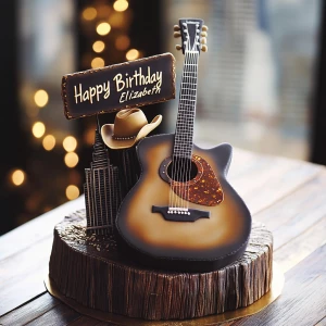 Create a Nashville-inspired ultra-realistic cake with the follow...