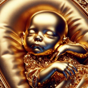 A baby made of brass