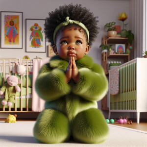A 3D realistic illustration of a light-skinned African-American...