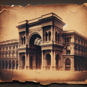 An old picture taken with a camera of the 1875 era, of the Galle...